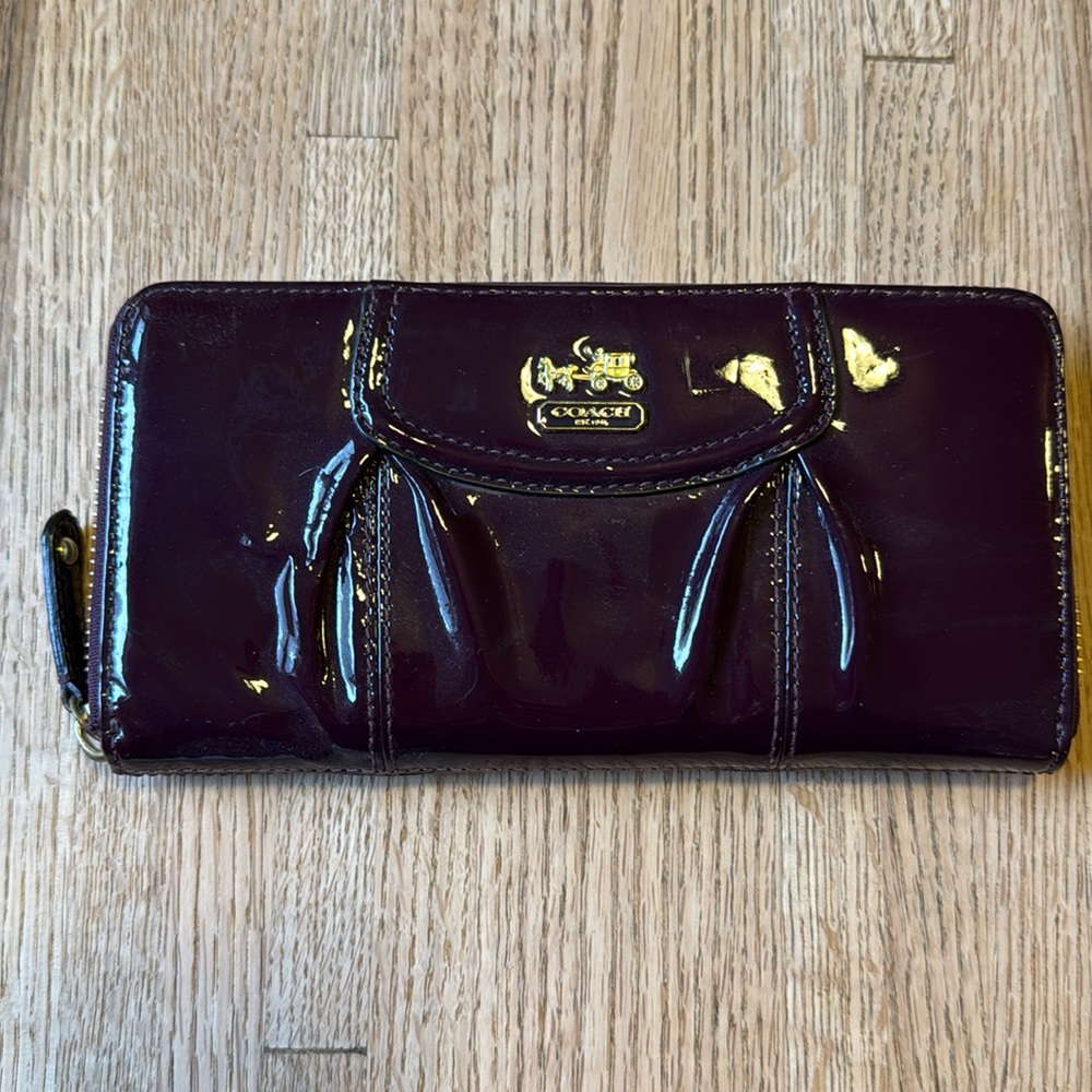 Coach Purple Patent Leather wallet.